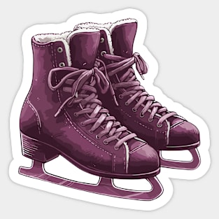 Magenta Ice Skating Boots Sticker